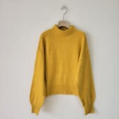 5款 黄色毛衣通勤上衣 女宽松长袖 日系秋冬季 慵懒风圆领套头针织衫