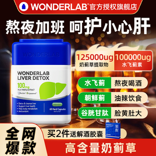WonderLab奶蓟草进口肝片护正品官方旗舰店男女性水飞蓟熬夜养肝