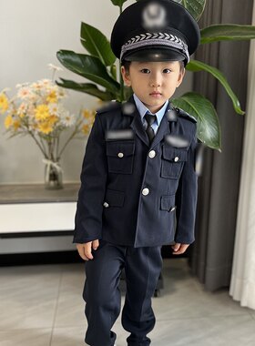 柴娜尼美纯棉儿童警察服小警官演出服角色扮演小交警制服警察玩具