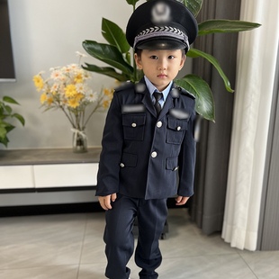 柴娜尼美纯棉儿童警察服小警官演出服角色扮演小交警制服警察玩具