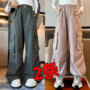 新款 中大童儿童秋装 洋气时尚 女童工装 休闲裤 2024春秋季 童装 子潮 裤