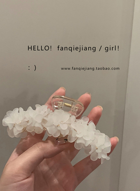 高级感法式白花抓夹发饰夏季款