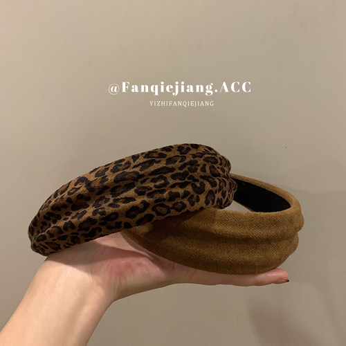 一只番茄酱设计感豹纹发箍头饰女外出百搭压发头箍秋冬发饰发卡