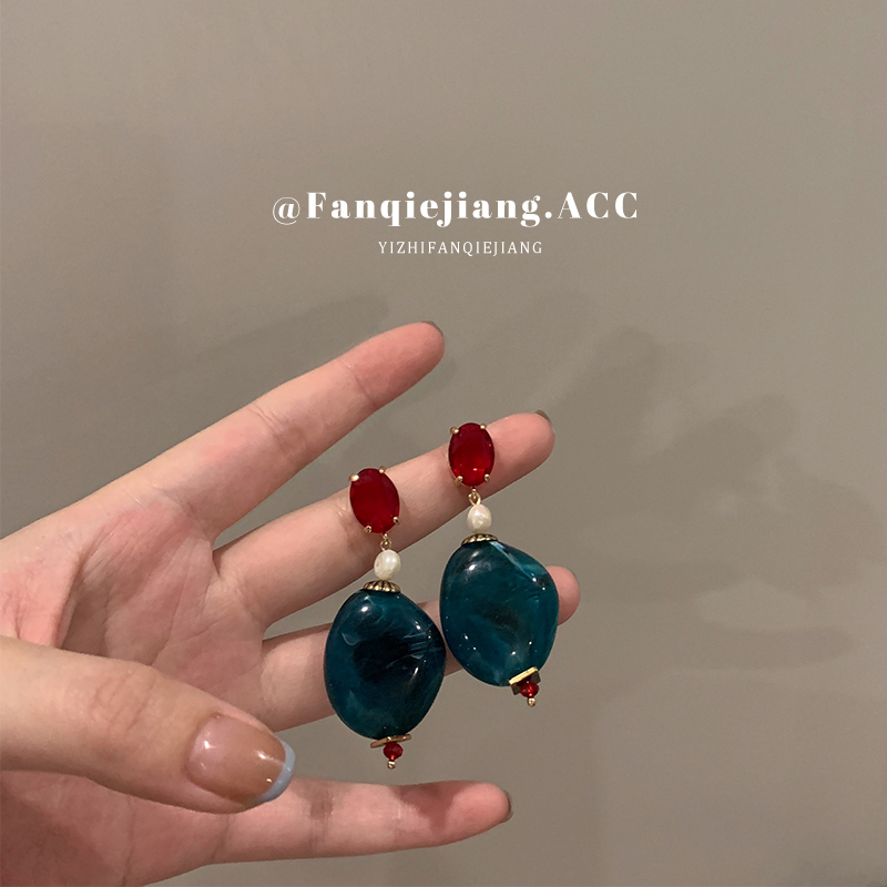 适合配旗袍的复古绿耳环