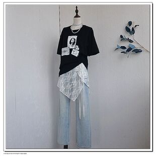 原创一片式系带不规则罩裙腰封裙网纱蕾丝屁帘裙帘围裙叠穿短款