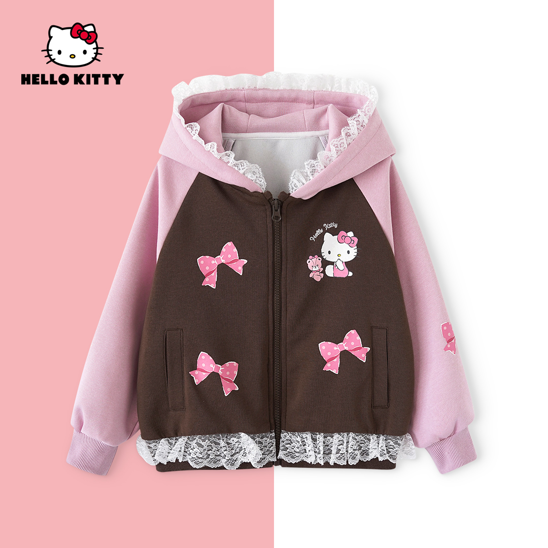 HelloKitty秋季新款女童装中大童儿童时尚连帽外套AC5328MK454