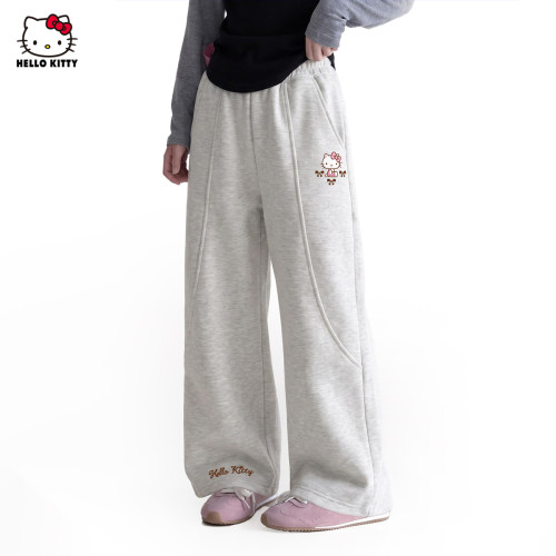 HelloKitty凯蒂猫女童秋季阔腿裤2026新款中大童装洋气日常卫裤