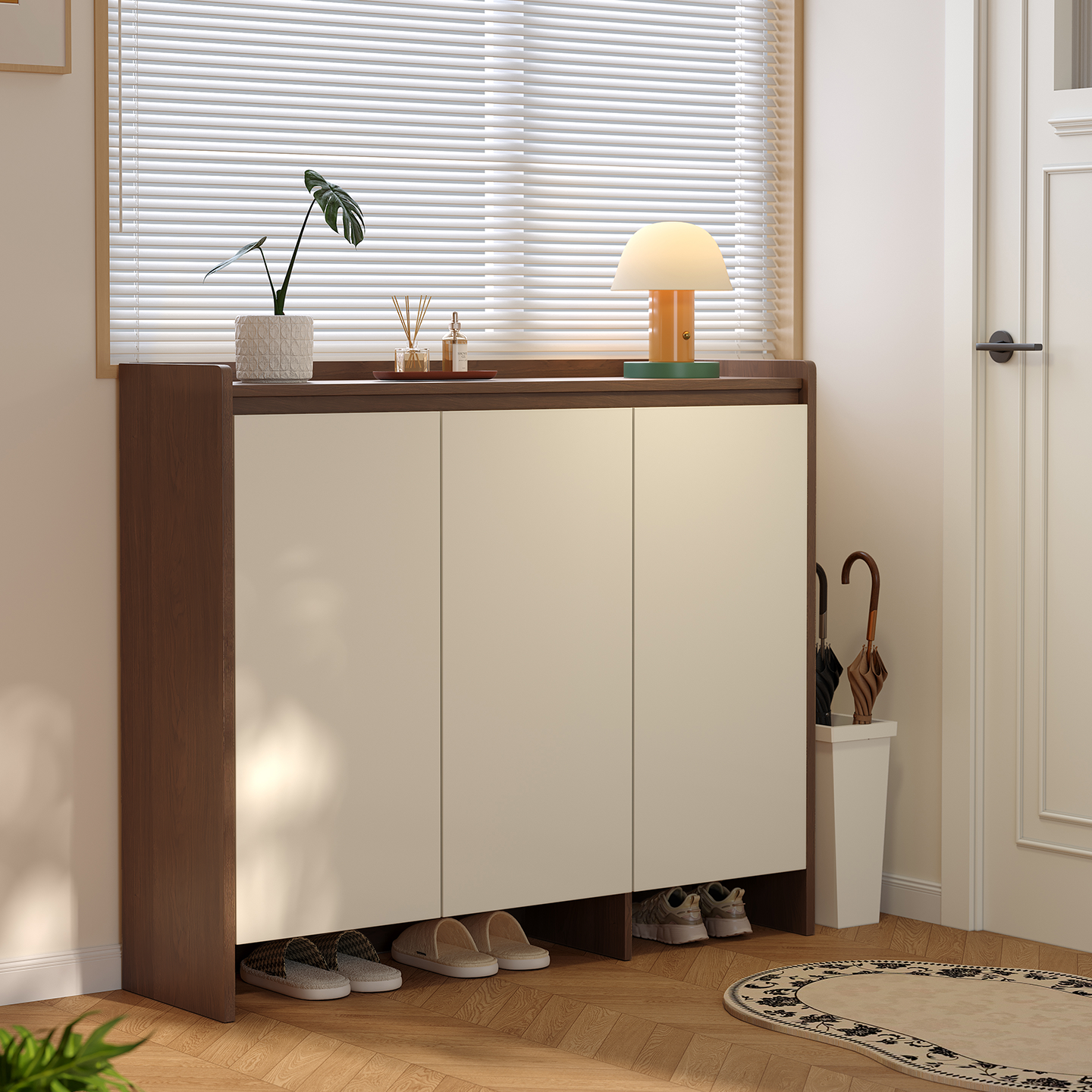 实木鞋柜入户门口玄关鞋柜家用门口大容量靠墙收纳储物玄关柜鞋架