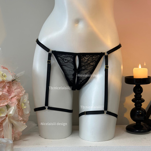 蕾丝腿环纯欲低腰高级感丁字裤 Nicelaisiii高阶辣妹 性感女士内裤