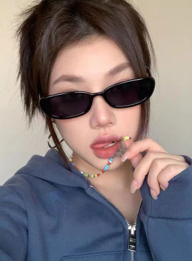 辣妹黑色小框太阳镜女高级感墨镜