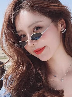 墨镜女网红金属时尚椭圆形太阳镜
