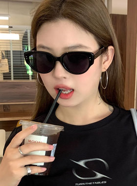复古猫眼大脸墨镜女高级感显脸小