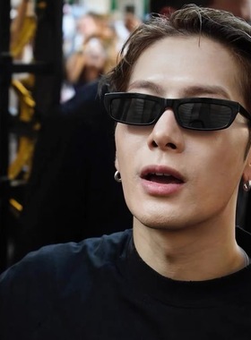 王嘉尔同款复古墨镜女韩版潮小框