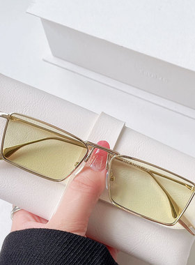 复古金属小框墨镜女夏ins网红小脸浅绿色太阳镜韩版潮可配近视男