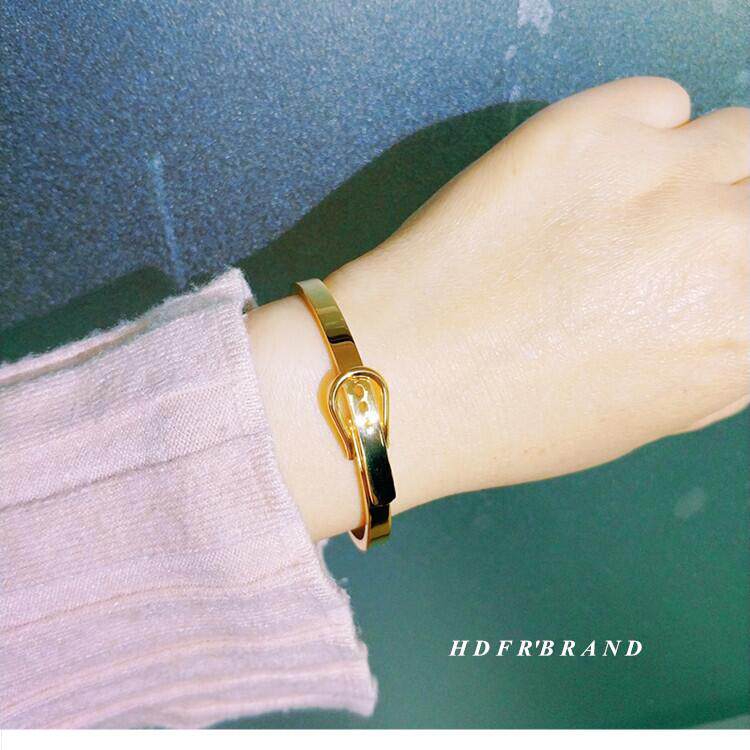 超仙气质森系钛钢包金表带手镯百搭网红男女手环闺蜜手链礼物