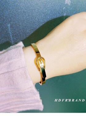 超仙气质森系钛钢包金表带手镯百搭网红男女手环闺蜜手链礼物