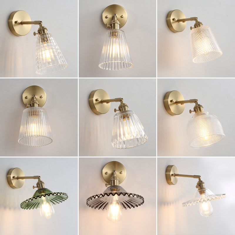 Northern Europe Wall lamp Bedside lamp Café Aisle lights Glass Retro brass modern Simplicity read switch lamps and lanternsin the Decoration main material , Lamps , Wall lamp  category - from Buy2taobao.com to provide professional Taobao agent buy service