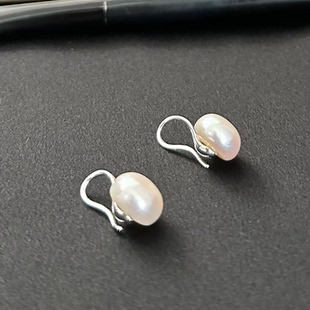 天然淡水珍珠925银气质抗过敏女简约耳饰耳环 手作坊 陈小满