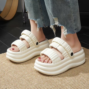 8厘米厚底增高夏季女士凉拖鞋简约时尚外穿百搭舒适凉鞋不累脚