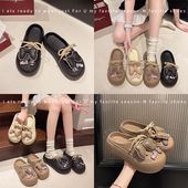 包头凉拖鞋 蝴蝶结松糕底踩屎感休闲外穿沙滩洞洞鞋 女2025新款 夏季