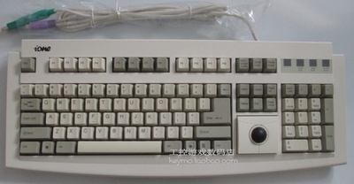 正品包邮ione爱旺天蝎SC95工业轨迹球机械式键盘带手托PS/2双接口