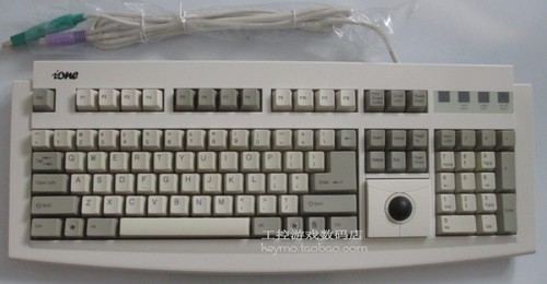 正品包邮ione爱旺天蝎SC95工业轨迹球机械式键盘带手托PS/2双接口