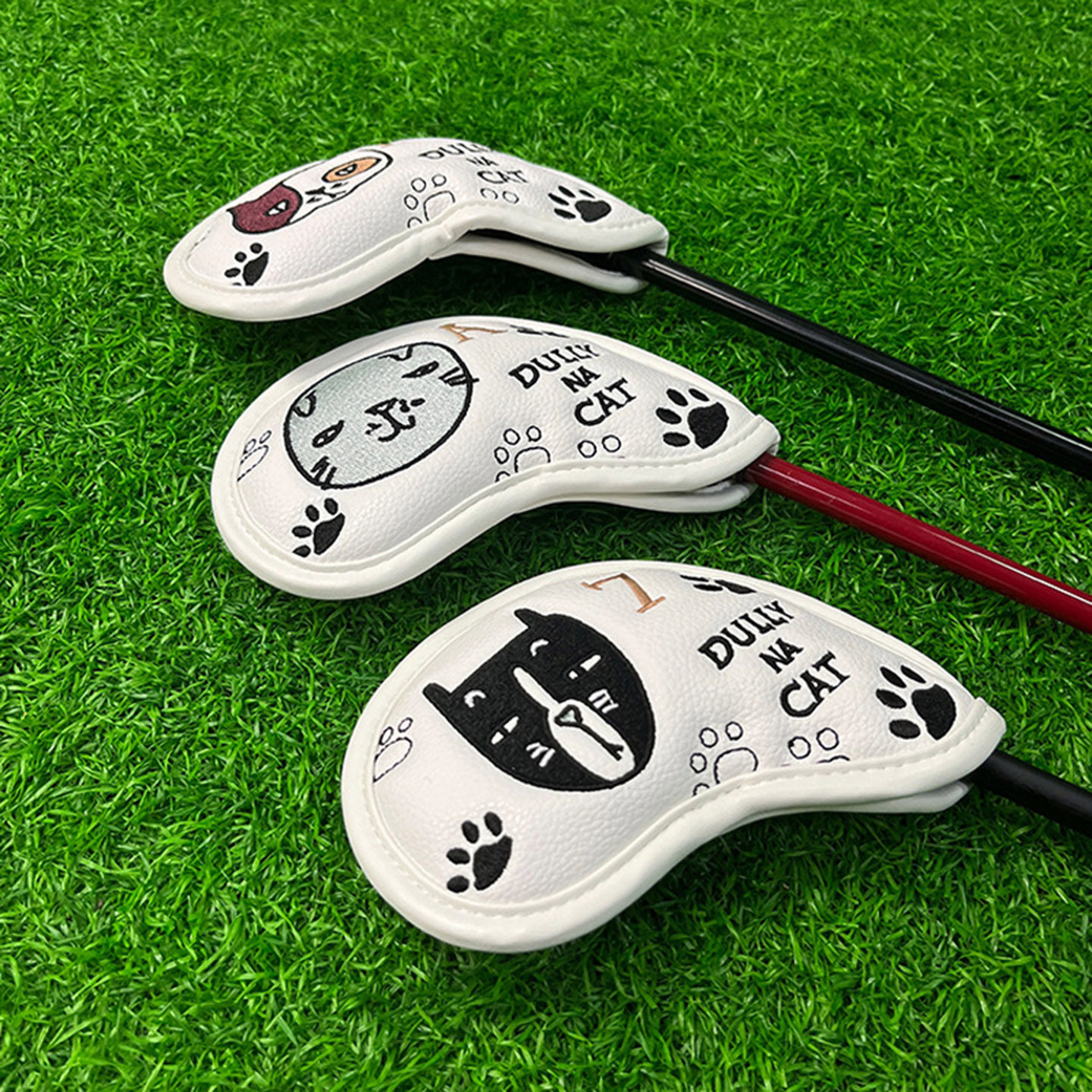 高尔夫铁杆套个性刺绣golf球杆套防水杆头保护套高尔夫用品pu帽套