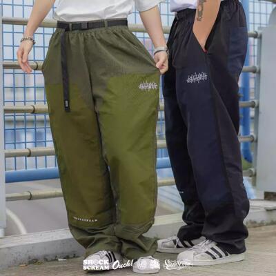 美式双膝工装裤宽松直筒休闲裤