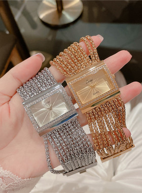 INS中东火热方形手表轻奢镶钻手链气质小众女士手表外贸出口 A010