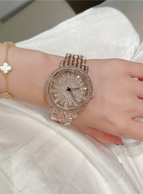 手表女款满天星女士外贸新款满钻奢华高颜值防水石英表 A303
