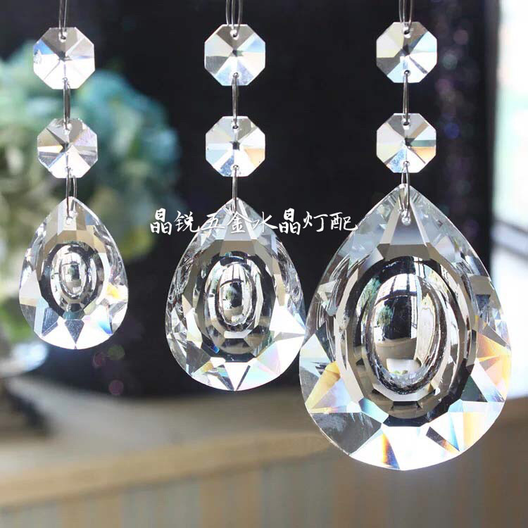 透明龙眼吊坠50-89mm水晶灯吊坠DIY散珠珠帘吊坠灯饰配件灯具配件