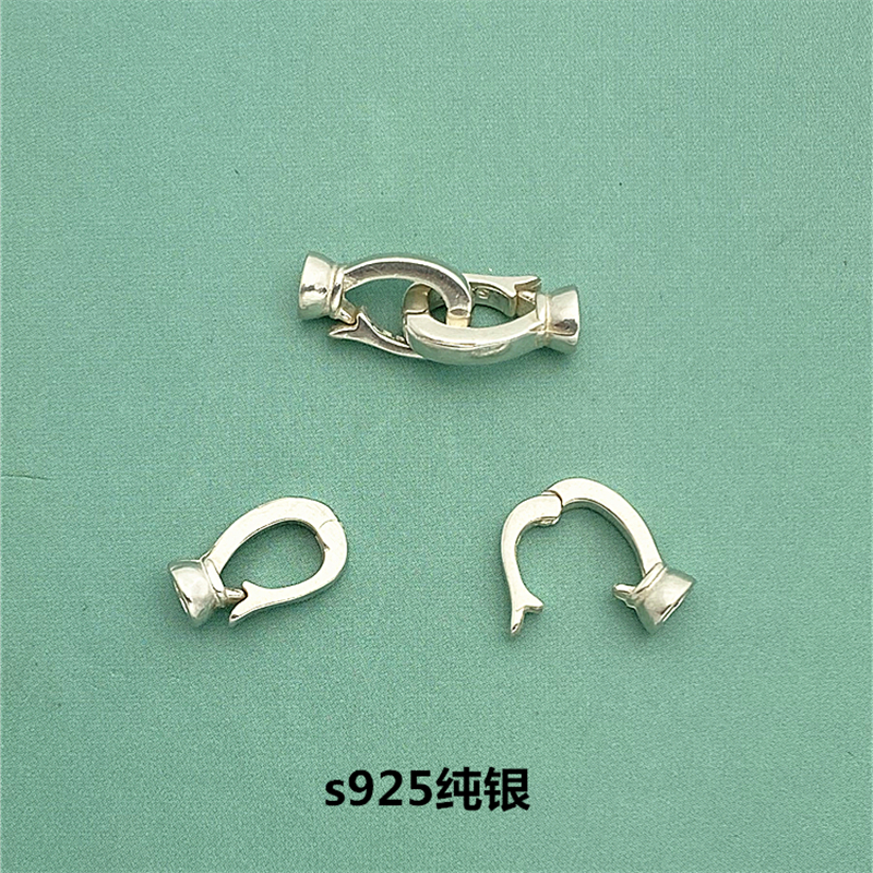 s925纯银珍珠扣子配件