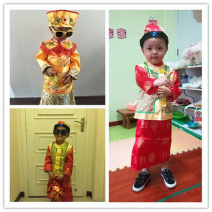 儿童古装清朝小阿哥服贝勒服太子服满族少爷地主皇帝古代演出服装