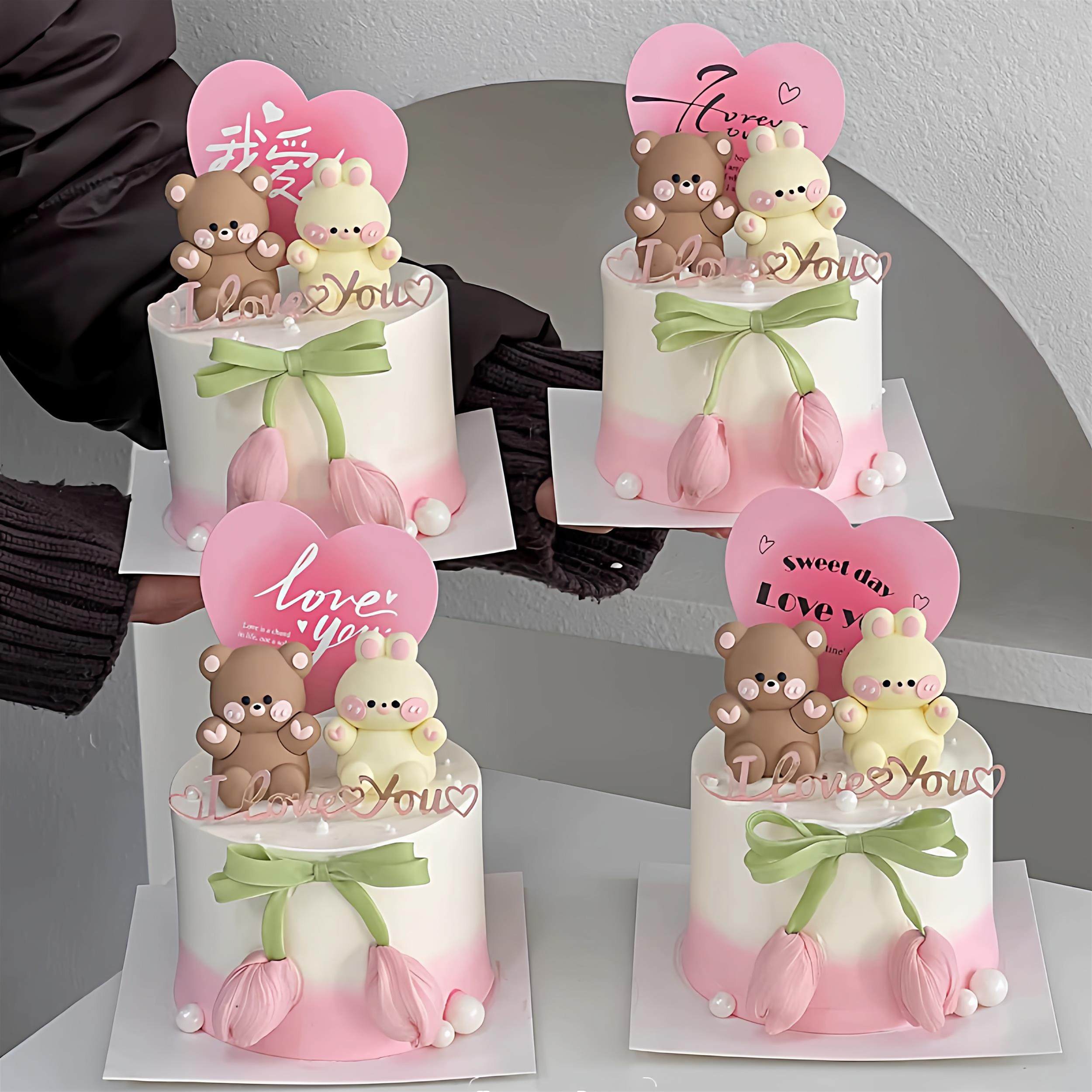 214情人节蛋糕装饰爱心小熊兔子摆件love卡片郁金香花苞丝带插件,节庆用品/礼品,蛋糕/烘焙装饰用品,淘宝优惠券,粉丝福利购,淘宝优惠卷