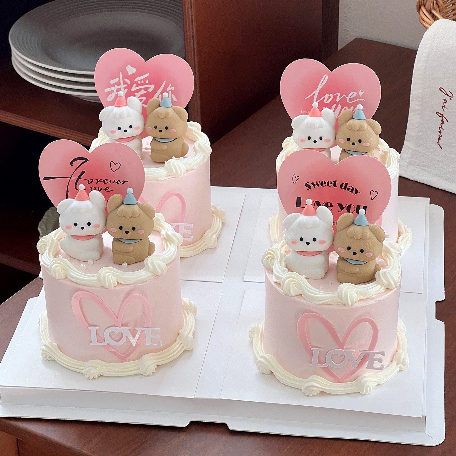 网红2.14情人节蛋糕装饰情侣修狗摆件爱心love亚克力卡片插件插牌,节庆用品/礼品,蛋糕/烘焙装饰用品,淘宝优惠券,粉丝福利购,淘宝优惠卷