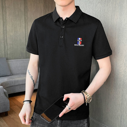 polo衫冰丝短袖男夏季个性超火