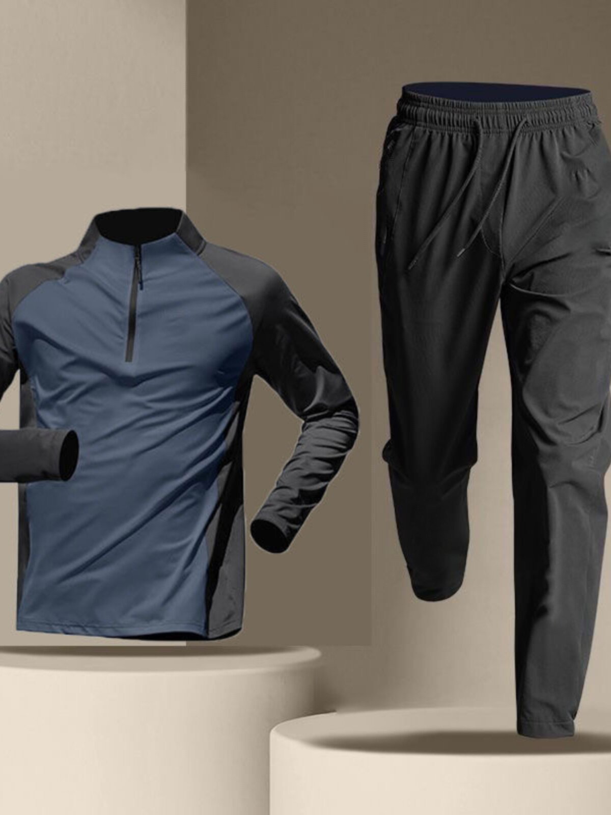 지퍼 트레이닝 복 남성용 긴팔 속건 의류 사이클링 스포츠 육상 경기 스포츠 티셔츠 정장 러닝 피트니스 의류