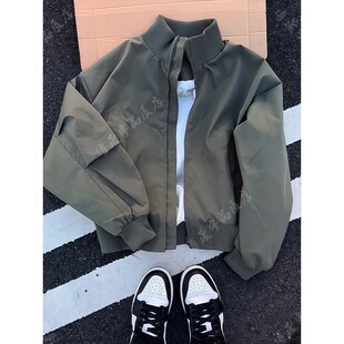 春秋季美式飞行员夹克外套男款立领防风防水棒球服短款痞帅上衣服