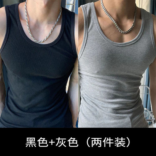 潮牌+吸汗+修身+弹力+运动背心