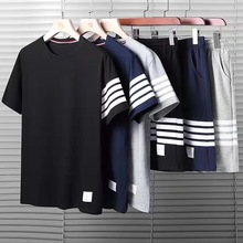男士睡衣夏季冰丝薄款短袖家居服潮流夏天青年短裤宽松套装可外穿
