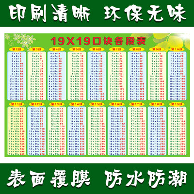 19X19儿童墙贴加减法除表