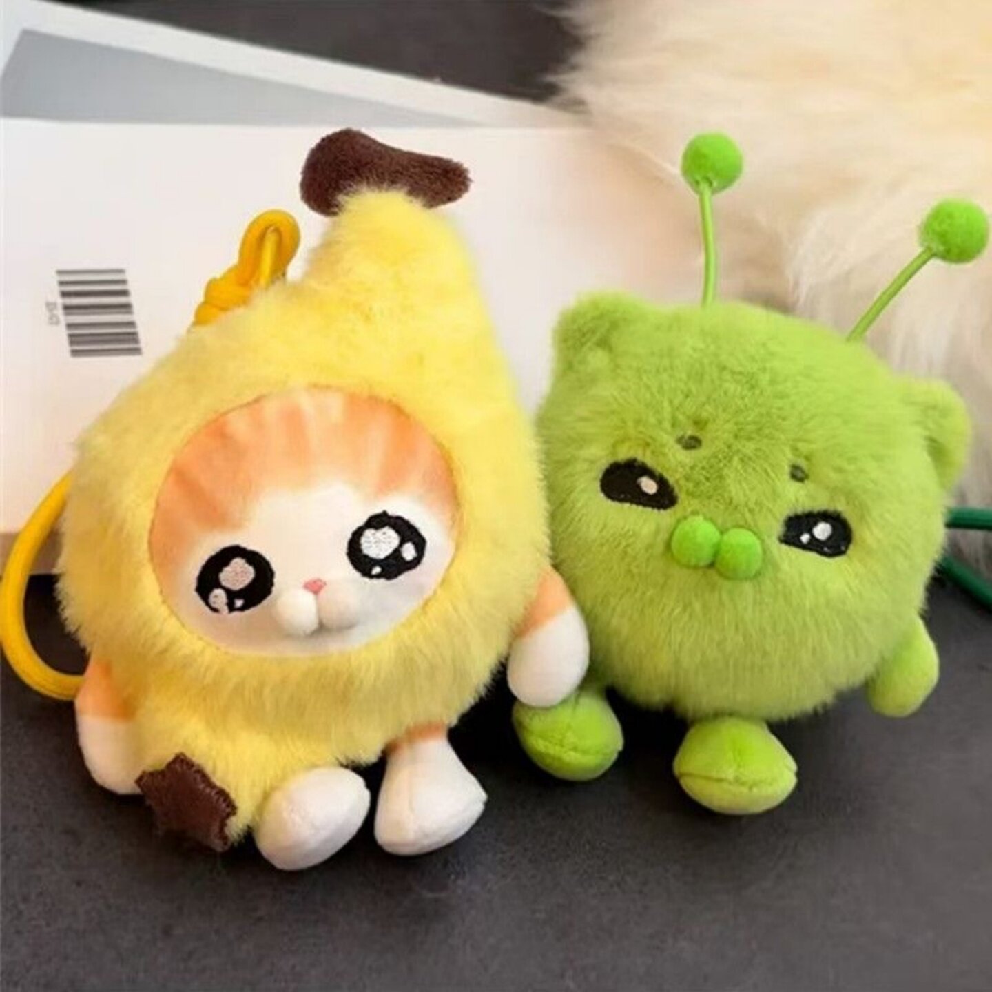 比比拉布香蕉猫外星猫表情包毛绒玩偶解压捏捏公仔包包挂件钥匙扣