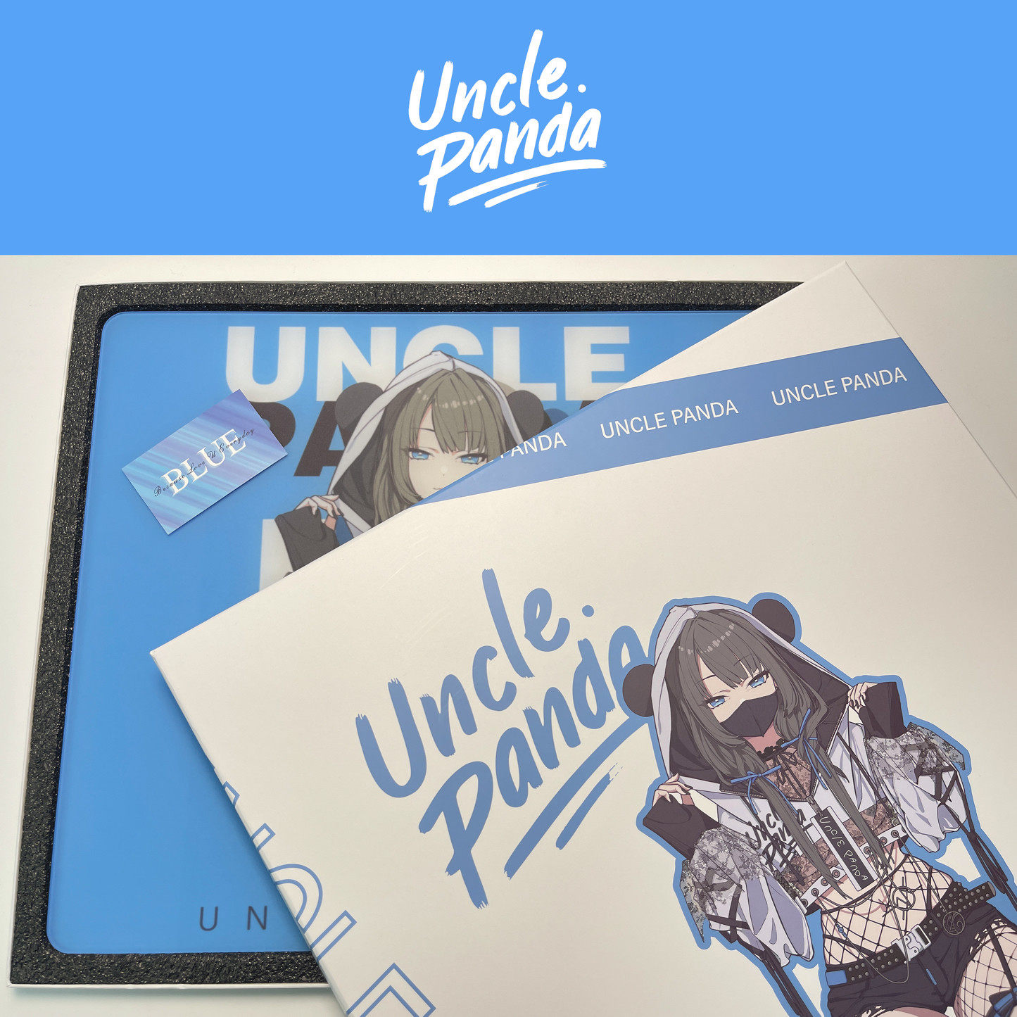 UnclePanda-BlueSP玻璃鼠标垫