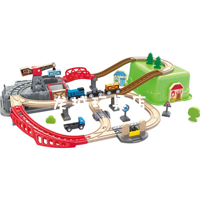 GERMAN TRAINS TRACKS TOWNS TRANSPORTATION STORAGE BOXES TOYS CHILDRENS WOODEN ASSEMBLY PARENT-CHILD SETS EARLY EDUCATION AND PUZZLES
