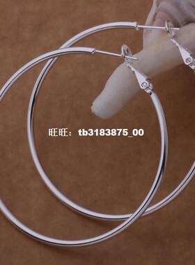 High quality 925 sterling silver hoop earrings large diamete