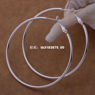 High quality 925 sterling silver hoop earrings large diamete