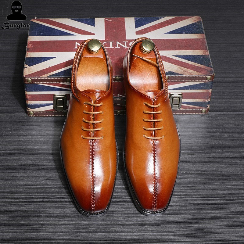 Fashion Business Dress Shoes Men Leather Shoes Big Size 48