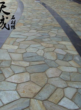 天然石材乱拼石纹地面砖花园石头