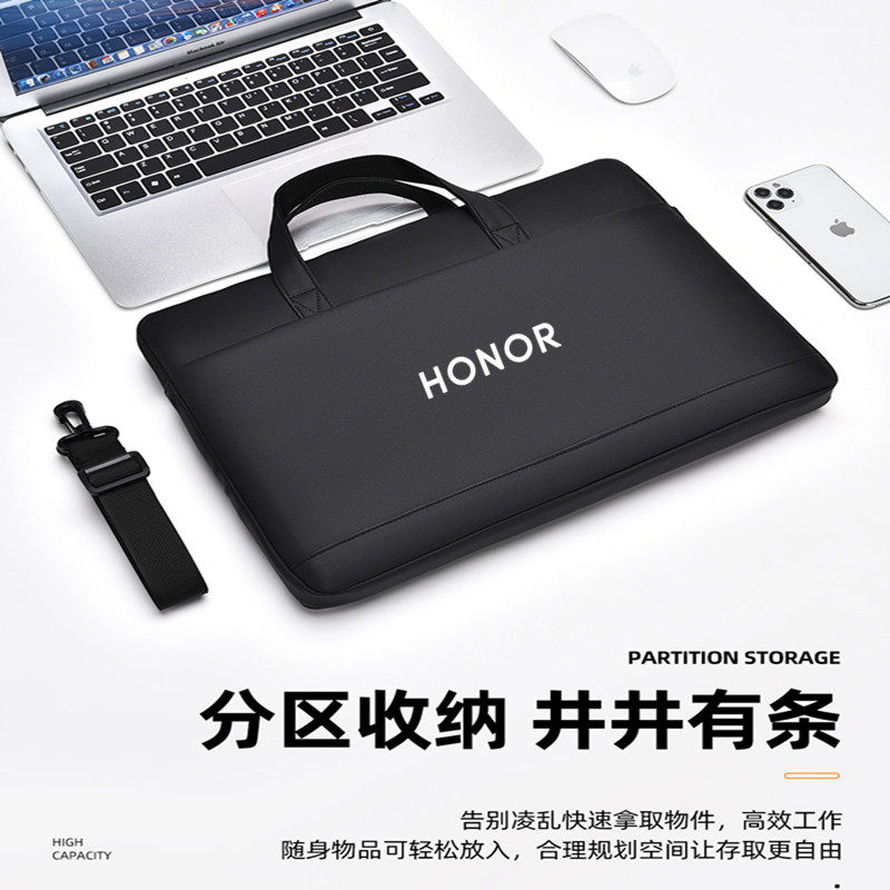 适用荣耀笔记本MagicBook X 14 plus 16 Pro单肩电脑包V14皮膜防水14.2英寸手提袋男女
