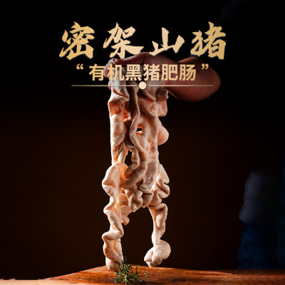 密架山猪有机黑毛猪猪大肠